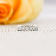 Round Brilliant Cut Bezel Set Full Eternity Wedding Band Mapple Gems